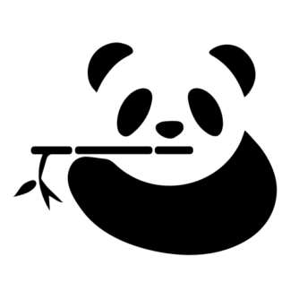 Panda Eating Bamboo Decal (Black)